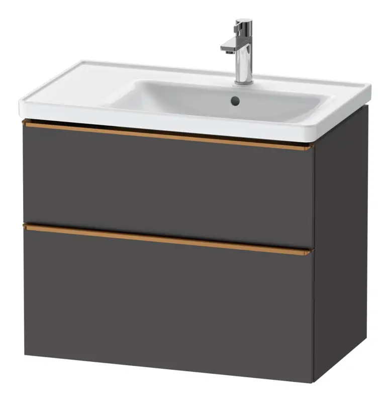 Bestpreis Duravit D-Neo Waschtischunterschrank für 237080 mit 2 Auszügen Griff Bronze Gebürstet 784 x 625 x 452 mm - Graphit Matt