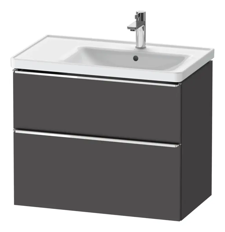 Begrenztes Angebot Duravit D-Neo Waschtischunterschrank für 237080 mit 2 Auszügen Griff Chrom Hochglanz 784 x 625 x 452 mm - Graphit Matt