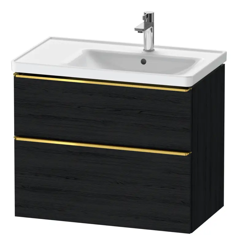 Angebot Duravit D-Neo Waschtischunterschrank für 237080 mit 2 Auszügen Griff Gold Poliert 784 x 625 x 452 mm - Eiche Schwarz Matt