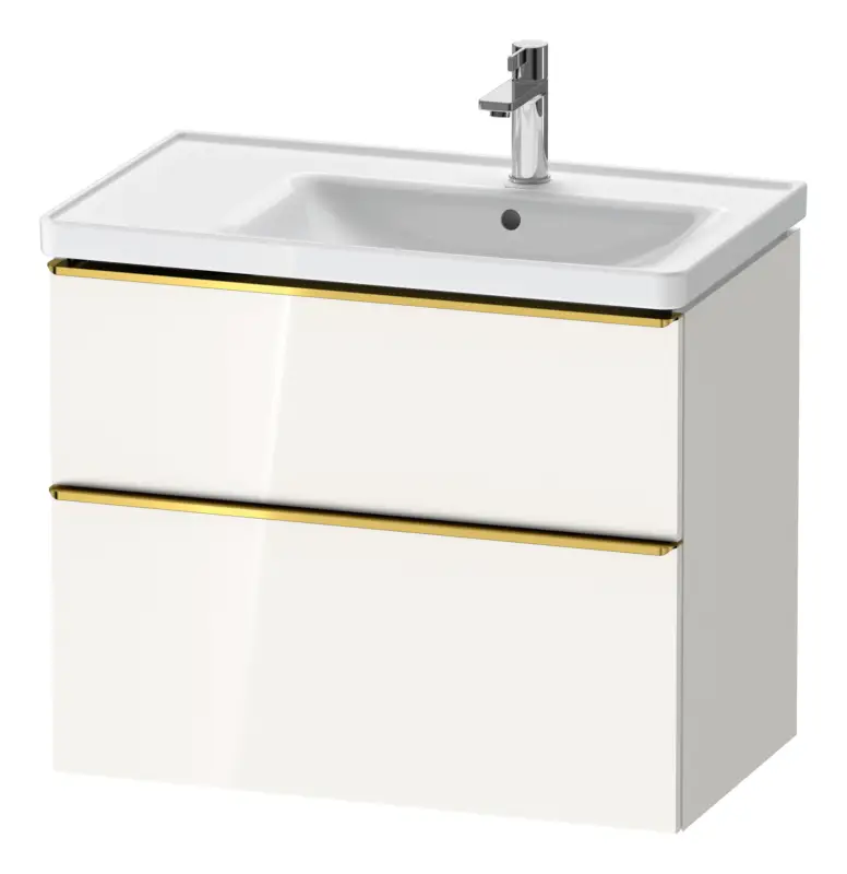 Duravit D-Neo Waschtischunterschrank für 237080 mit 2 Auszügen Griff Gold Poliert 784 x 625 x 452 mm - Weiß Hochglanz Preis Gesenkt