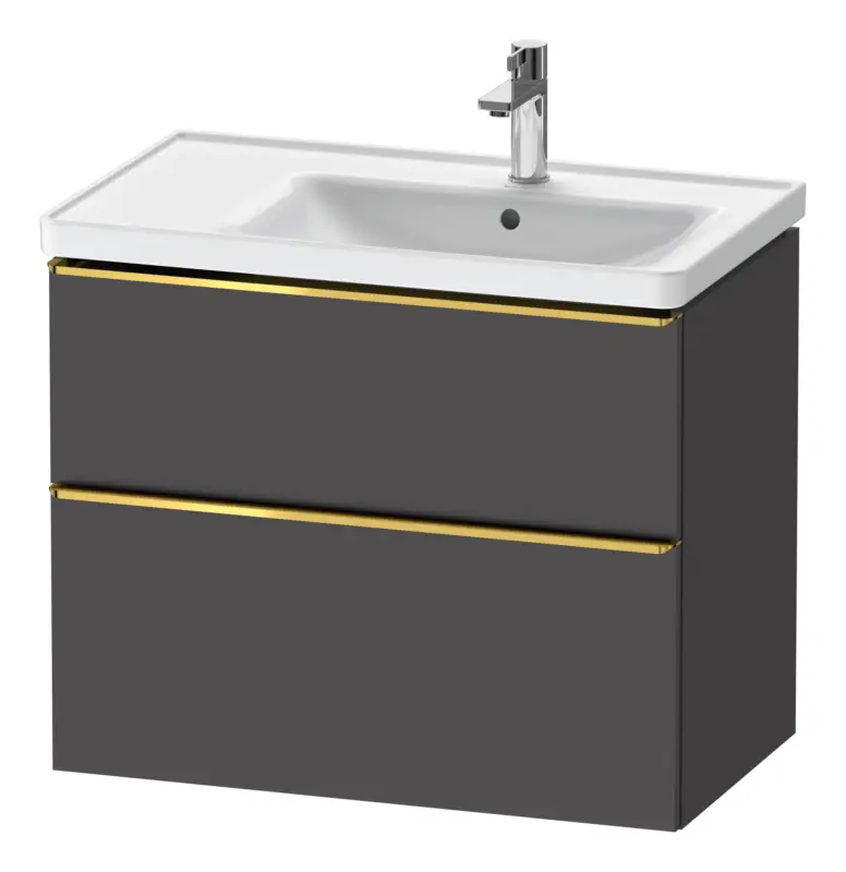 Duravit D-Neo Waschtischunterschrank für 237080 mit 2 Auszügen Griff Gold Poliert 784 x 625 x 452 mm - Graphit Matt Online Kaufen