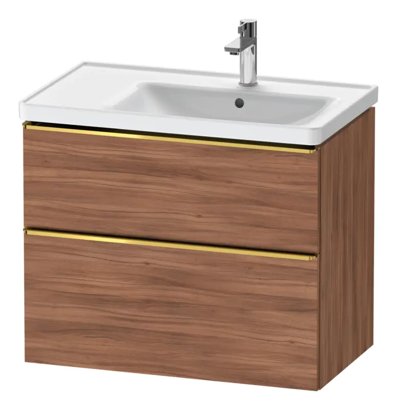 Duravit D-Neo Waschtischunterschrank für 237080 mit 2 Auszügen Griff Gold Poliert 784 x 625 x 452 mm - Nussbaum Natur Matt Top-Preis