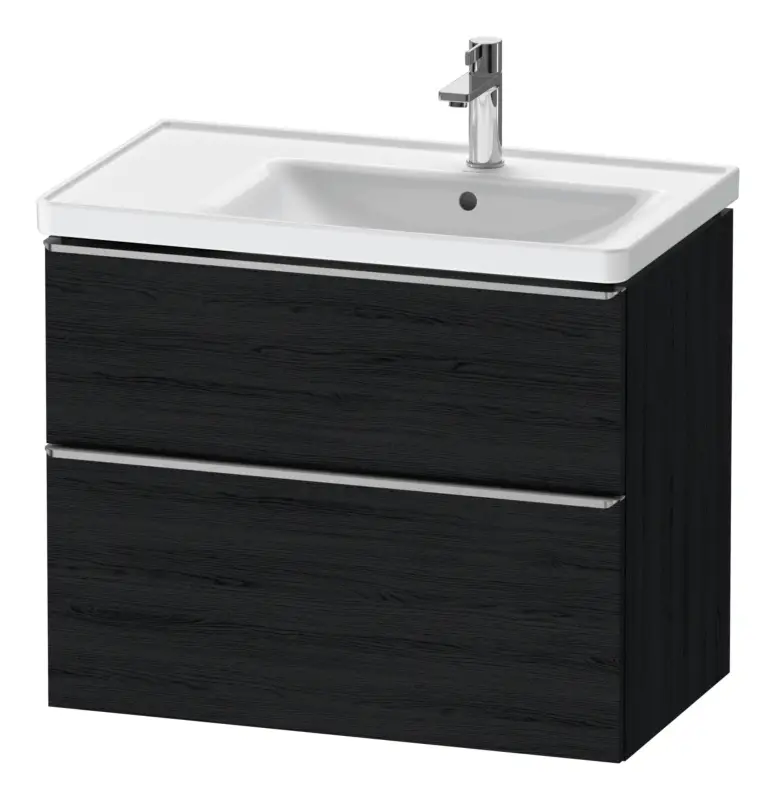 Wochenendangebot Duravit D-Neo Waschtischunterschrank für 237080 mit 2 Auszügen Griff Edelstahl Gebürstet 784 x 625 x 452 mm - Eiche Schwarz Matt