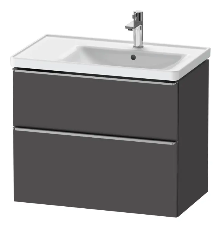 Beliebt Duravit D-Neo Waschtischunterschrank für 237080 mit 2 Auszügen Griff Edelstahl Gebürstet 784 x 625 x 452 mm - Graphit Matt