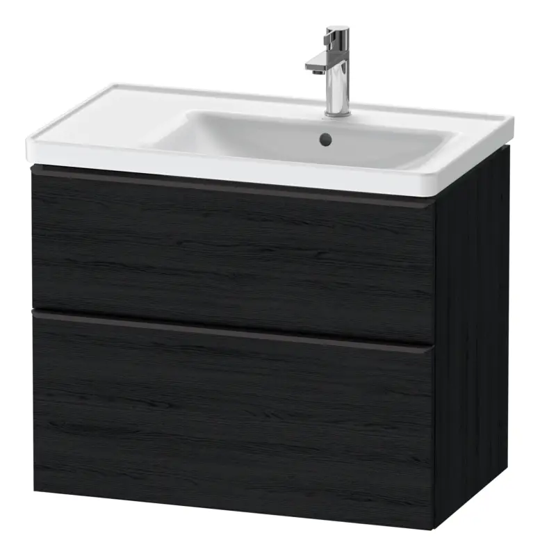 Bestseller Duravit D-Neo Waschtischunterschrank für 237080 mit 2 Auszügen Griff Diamantschwarz Matt 784 x 625 x 452 mm - Eiche Schwarz Matt