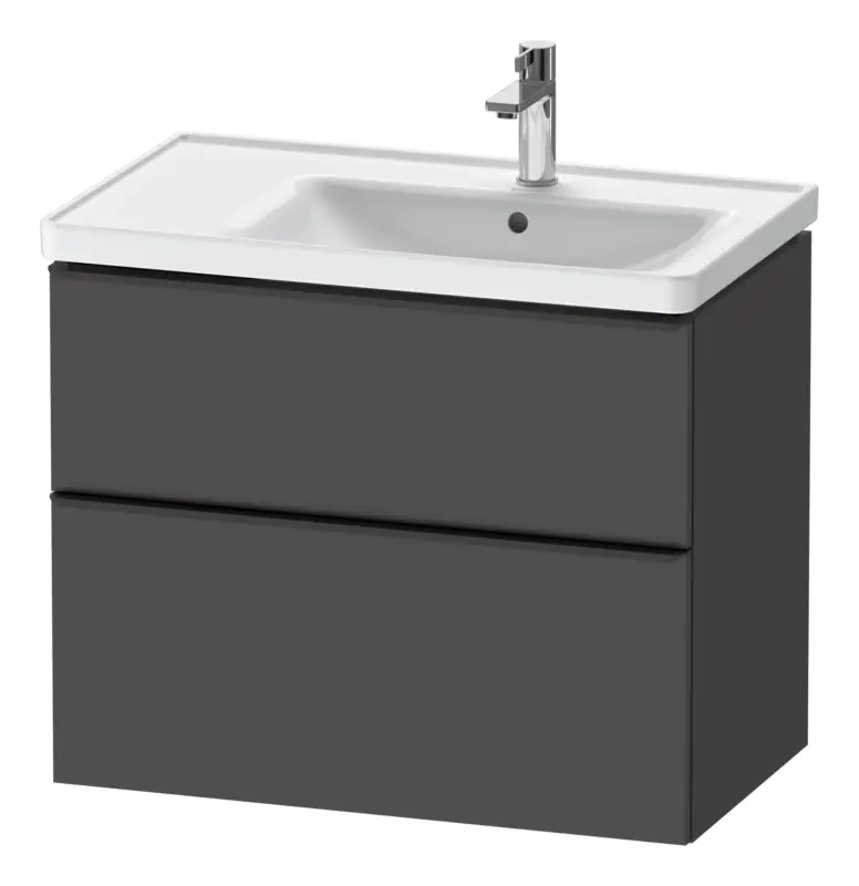 Billig Duravit D-Neo Waschtischunterschrank für 237080 mit 2 Auszügen Griff Diamantschwarz Matt 784 x 625 x 452 mm - Graphit Matt