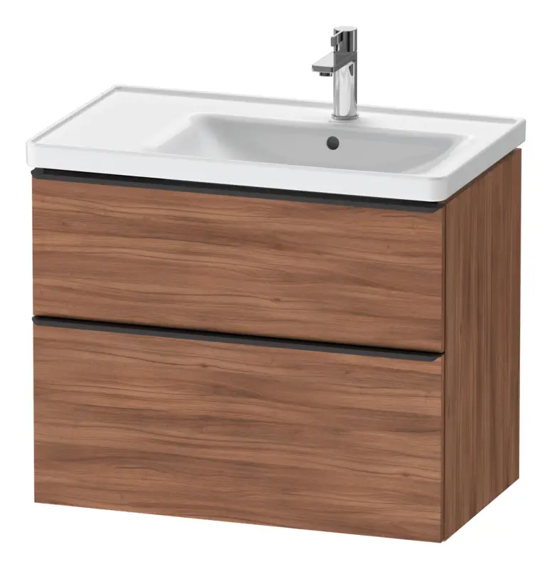 Duravit D-Neo Waschtischunterschrank für 237080 mit 2 Auszügen Griff Diamantschwarz Matt 784 x 625 x 452 mm - Nussbaum Natur Matt Solange Der Vorrat Reicht