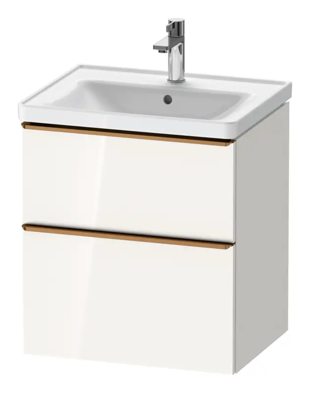 Duravit D-Neo Waschtischunterschrank mit 2 Auszügen Griff Bronze Gebürstet 584 x 625 x 452 mm - Weiß Hochglanz Meistverkauft