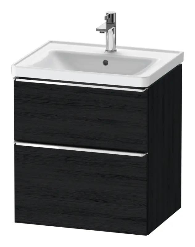 Preisreduziert Duravit D-Neo Waschtischunterschrank mit 2 Auszügen Griff Chrom Hochglanz 584 x 625 x 452 mm - Eiche Schwarz Matt