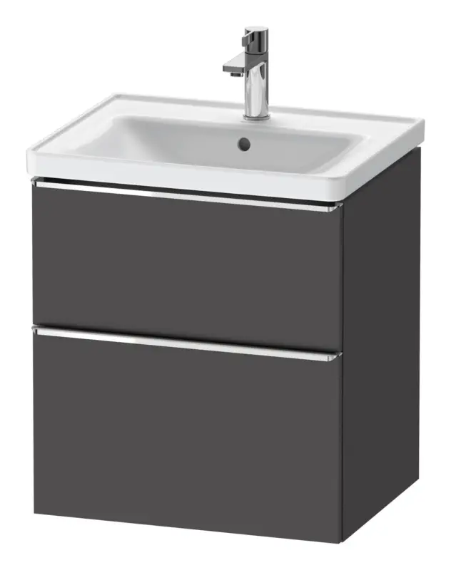 Duravit D-Neo Waschtischunterschrank mit 2 Auszügen Griff Chrom Hochglanz 584 x 625 x 452 mm - Graphit Matt Markenprodukt