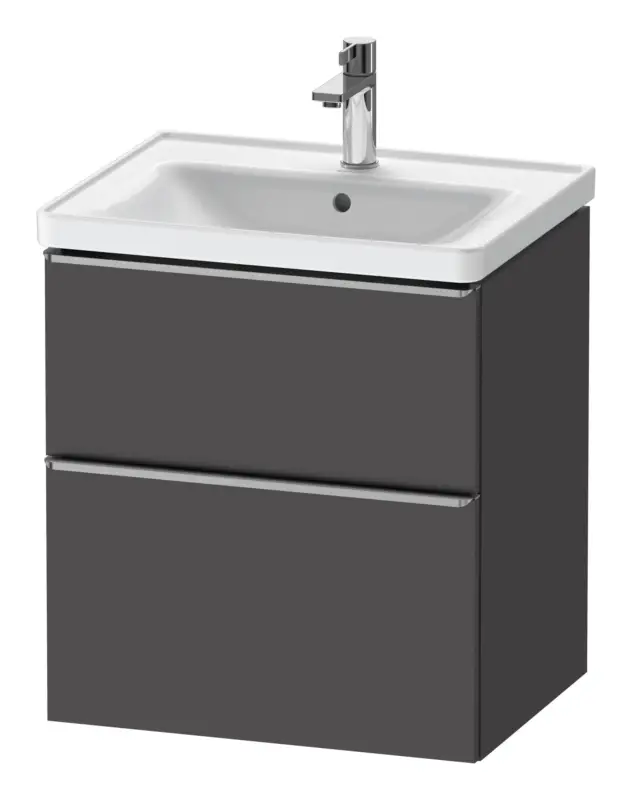 Preiswert Duravit D-Neo Waschtischunterschrank mit 2 Auszügen Griff Edelstahl Gebürstet 584 x 625 x 452 mm - Graphit Matt