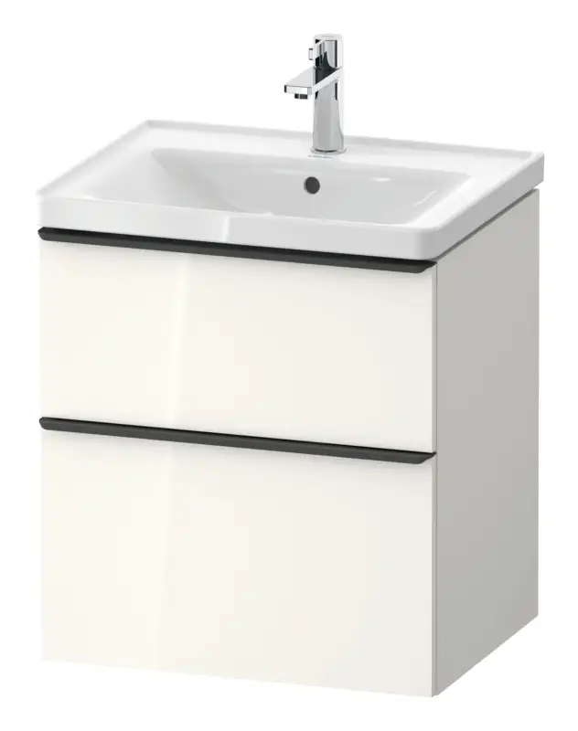 Duravit D-Neo Waschtischunterschrank mit 2 Auszügen Griff Diamantschwarz Matt 584 x 625 x 452 mm - Weiß Hochglanz Top-Angebot