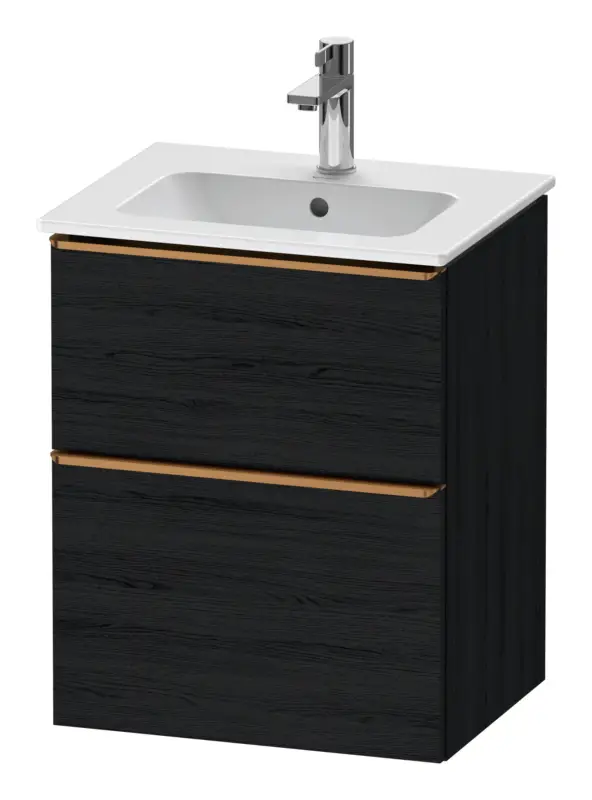 Duravit D-Neo Waschtischunterschrank mit 2 Auszügen Griff Bronze Gebürstet 510 x 625 x 402 mm - Eiche Schwarz Matt Heißes Angebot