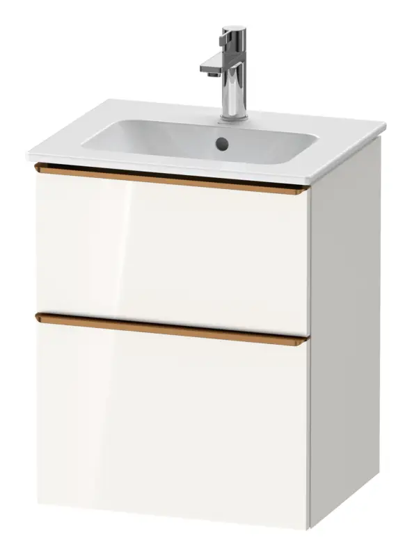 Mega-Angebot Duravit D-Neo Waschtischunterschrank mit 2 Auszügen Griff Bronze Gebürstet 510 x 625 x 402 mm - Weiß Hochglanz