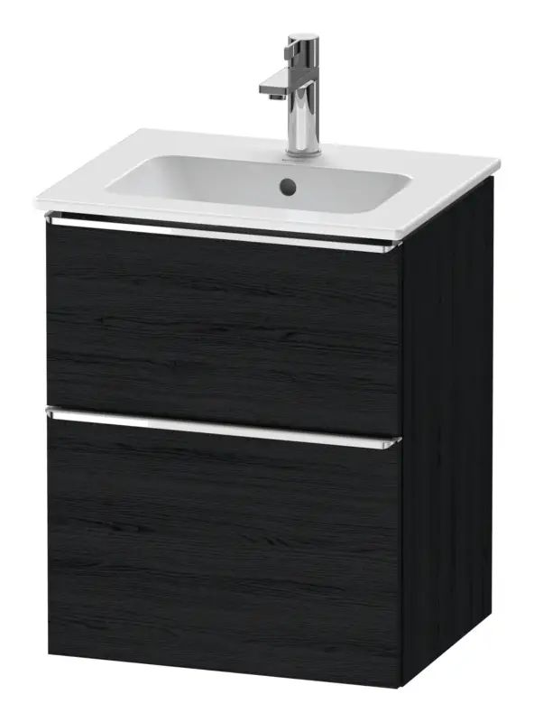 Günstig Duravit D-Neo Waschtischunterschrank mit 2 Auszügen Griff Chrom Hochglanz 510 x 625 x 402 mm - Eiche Schwarz Matt