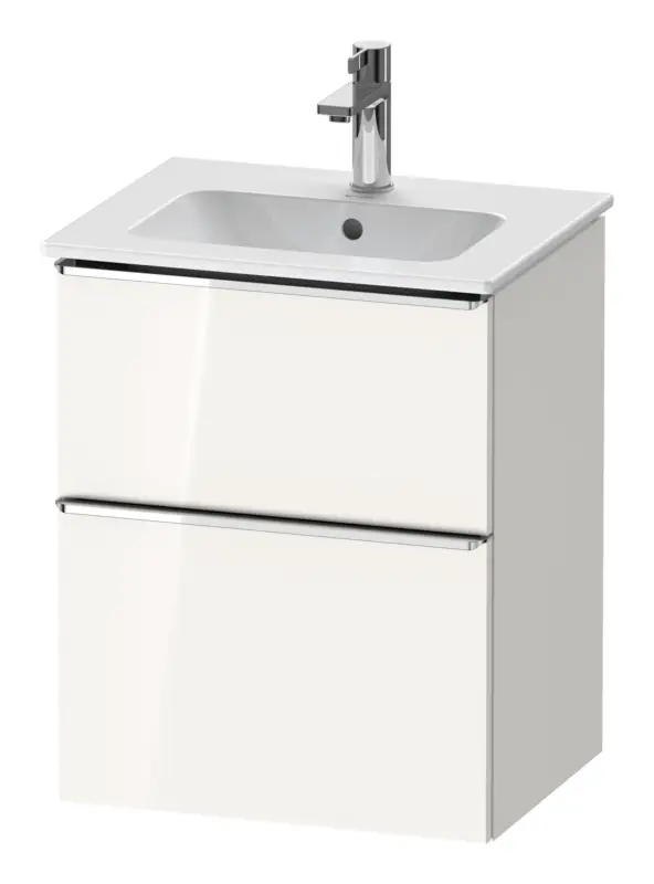 Duravit D-Neo Waschtischunterschrank mit 2 Auszügen Griff Chrom Hochglanz 510 x 625 x 402 mm - Weiß Hochglanz Online Kaufen