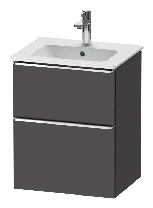 Duravit D-Neo Waschtischunterschrank mit 2 Auszügen Griff Chrom Hochglanz 510 x 625 x 402 mm - Graphit Matt Online Kaufen