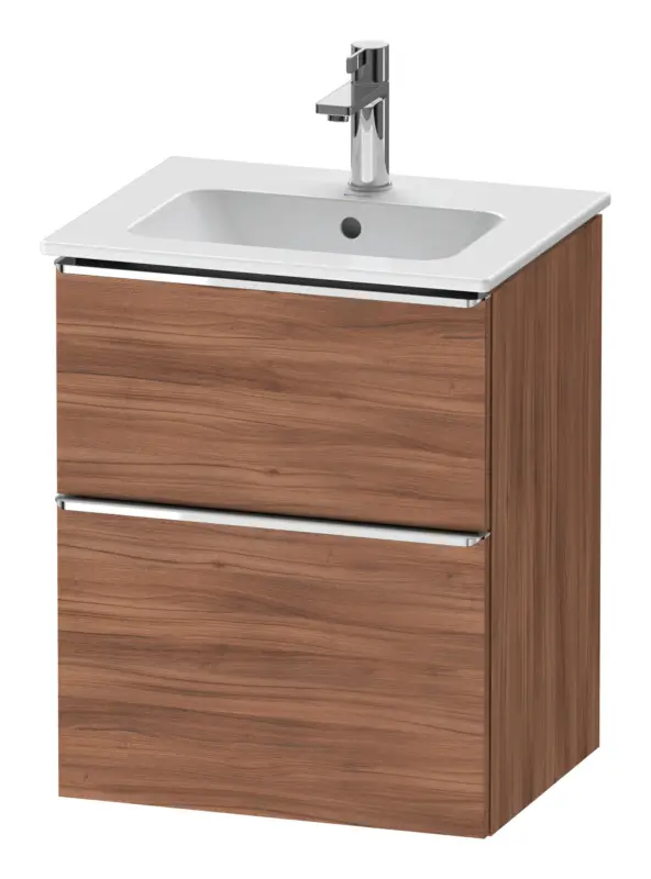 Duravit D-Neo Waschtischunterschrank mit 2 Auszügen Griff Chrom Hochglanz 510 x 625 x 402 mm - Nussbaum Natur Matt Markenprodukt