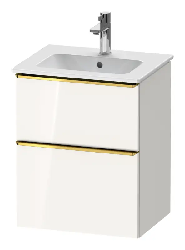 Direkt Vom Hersteller Duravit D-Neo Waschtischunterschrank mit 2 Auszügen Griff Gold Poliert 510 x 625 x 402 mm - Weiß Hochglanz