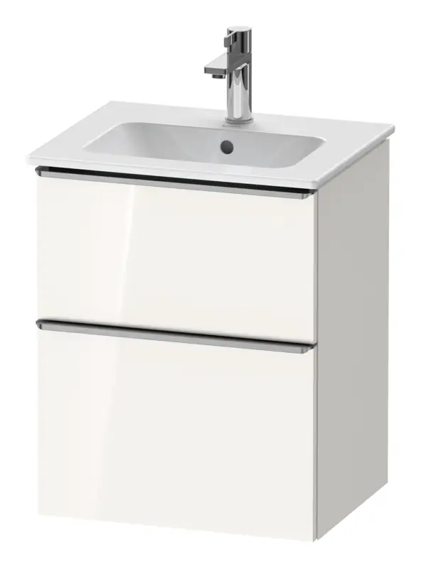 Saisonangebot Duravit D-Neo Waschtischunterschrank mit 2 Auszügen Griff Edelstahl Gebürstet 510 x 625 x 402 mm - Weiß Hochglanz