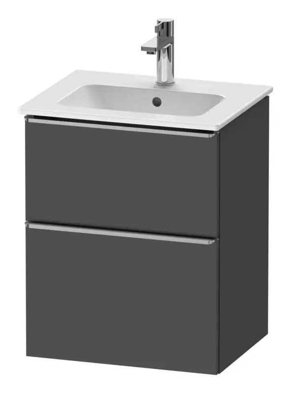 Nur Für Kurze Zeit Duravit D-Neo Waschtischunterschrank mit 2 Auszügen Griff Edelstahl Gebürstet 510 x 625 x 402 mm - Graphit Matt