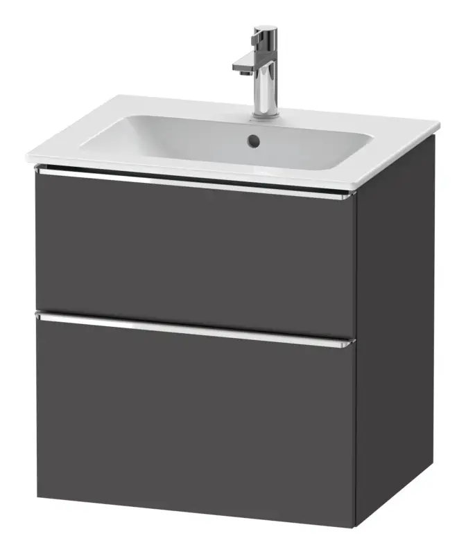 Duravit D-Neo Waschtischunterschrank mit 2 Auszügen Griff Chrom Hochglanz 610 x 625 x 462 mm - Graphit Matt Saisonangebot