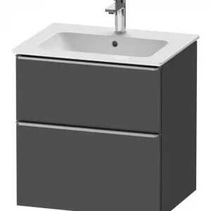 Abverkauf Duravit D-Neo Waschtischunterschrank mit 2 Auszügen Griff Edelstahl Gebürstet 610 x 625 x 462 mm - Graphit Matt
