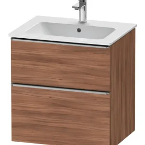 Abverkauf Duravit D-Neo Waschtischunterschrank mit 2 Auszügen Griff Edelstahl Gebürstet 610 x 625 x 462 mm - Nussbaum Natur Matt