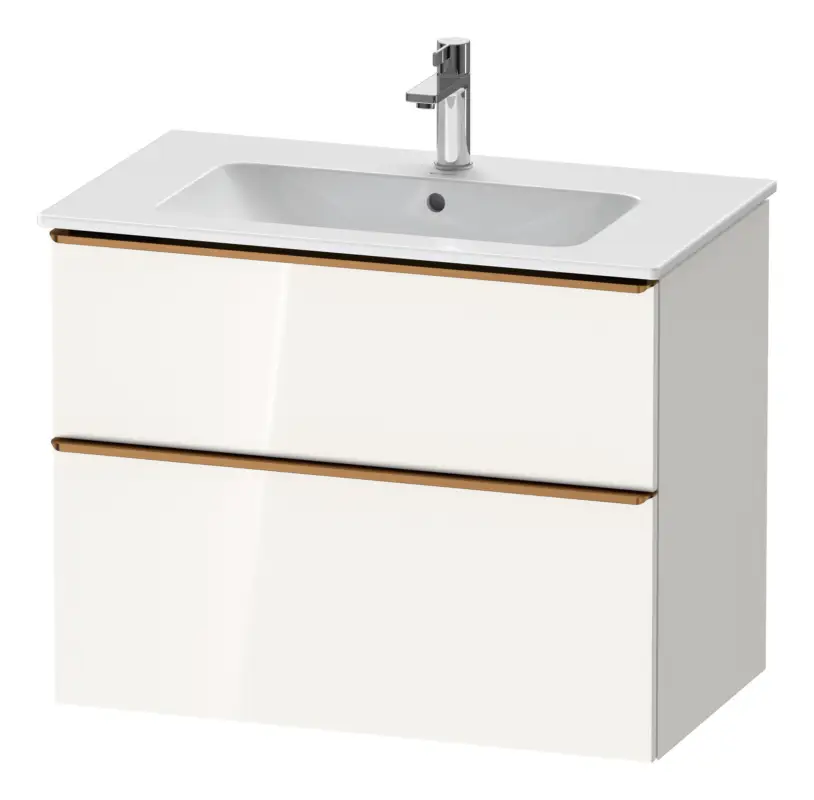 Neuheit Duravit D-Neo Waschtischunterschrank für 233683 mit 2 Auszügen Griff Bronze Gebürstet 810 x 625 x 462 mm - Weiß Hochglanz
