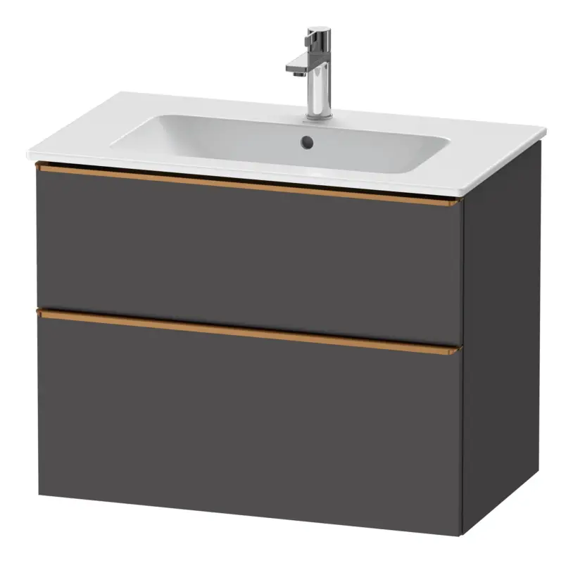 Bestpreis Duravit D-Neo Waschtischunterschrank für 233683 mit 2 Auszügen Griff Bronze Gebürstet 810 x 625 x 462 mm - Graphit Matt