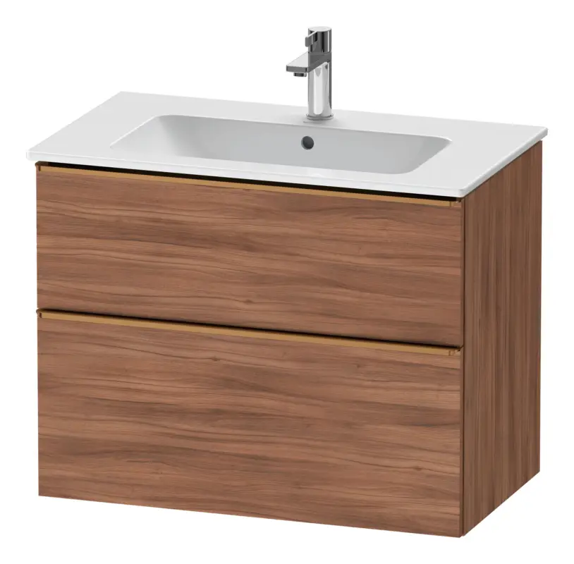 Geprüft Duravit D-Neo Waschtischunterschrank für 233683 mit 2 Auszügen Griff Bronze Gebürstet 810 x 625 x 462 mm - Nussbaum Natur Matt