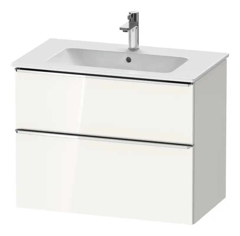 Begrenztes Angebot Duravit D-Neo Waschtischunterschrank für 233683 mit 2 Auszügen Griff Chrom Hochglanz 810 x 625 x 462 mm - Weiß Hochglanz
