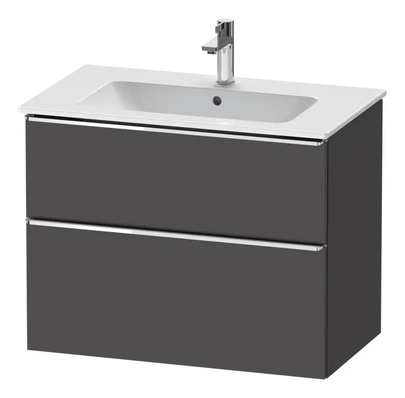 Finale Aktion Duravit D-Neo Waschtischunterschrank für 233683 mit 2 Auszügen Griff Chrom Hochglanz 810 x 625 x 462 mm - Graphit Matt