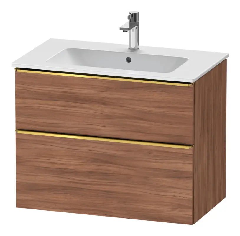 Duravit D-Neo Waschtischunterschrank für 233683 mit 2 Auszügen Griff Gold Poliert 810 x 625 x 462 mm - Nussbaum Natur Matt Top-Angebot