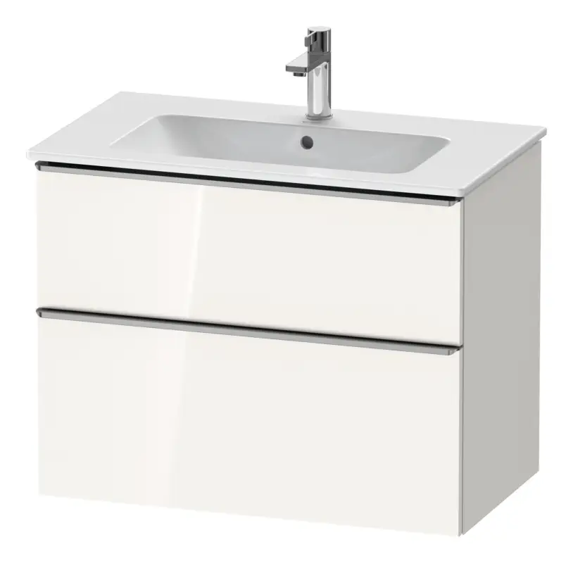 Duravit D-Neo Waschtischunterschrank für 233683 mit 2 Auszügen Griff Edelstahl Gebürstet 810 x 625 x 462 mm - Weiß Hochglanz Saisonangebot
