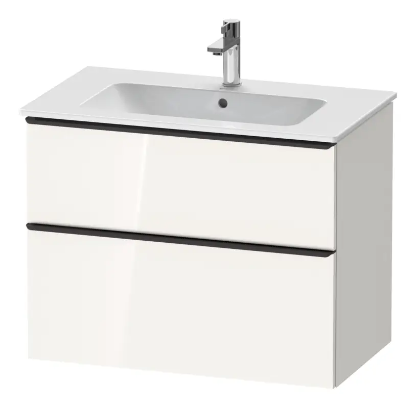 Duravit D-Neo Waschtischunterschrank für 233683 mit 2 Auszügen Griff Diamantschwarz Matt 810 x 625 x 462 mm - Weiß Hochglanz Jetzt Kaufen
