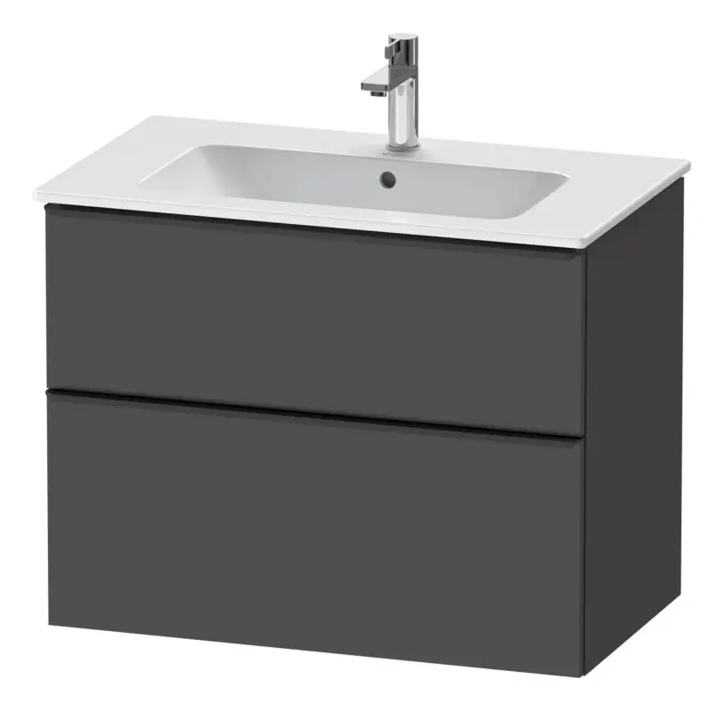 Garantierte Lieferung Duravit D-Neo Waschtischunterschrank für 233683 mit 2 Auszügen Griff Diamantschwarz Matt 810 x 625 x 462 mm - Graphit Matt