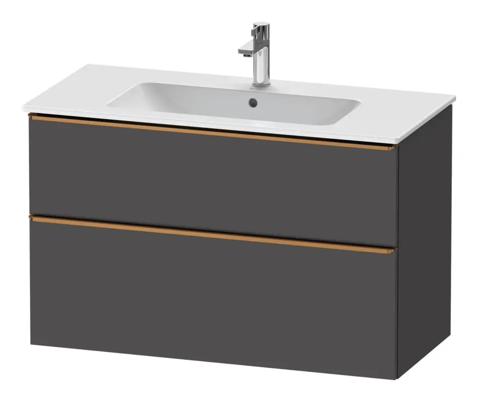 Top-Preis Duravit D-Neo Waschtischunterschrank mit 2 Auszügen Griff Bronze Gebürstet 1010 x 625 x 462 mm - Graphit Matt