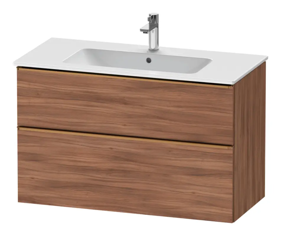 Duravit D-Neo Waschtischunterschrank mit 2 Auszügen Griff Bronze Gebürstet 1010 x 625 x 462 mm - Nussbaum Natur Matt Schnäppchen