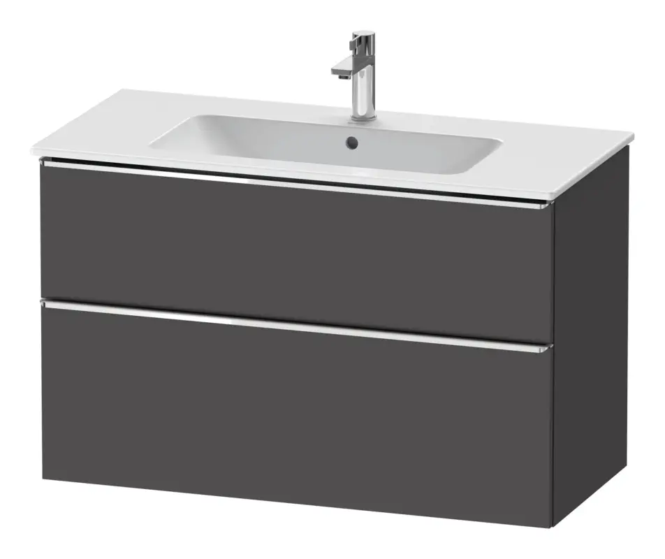 Nur Für Kurze Zeit Duravit D-Neo Waschtischunterschrank mit 2 Auszügen Griff Chrom Hochglanz 1010 x 625 x 462 mm - Graphit Matt