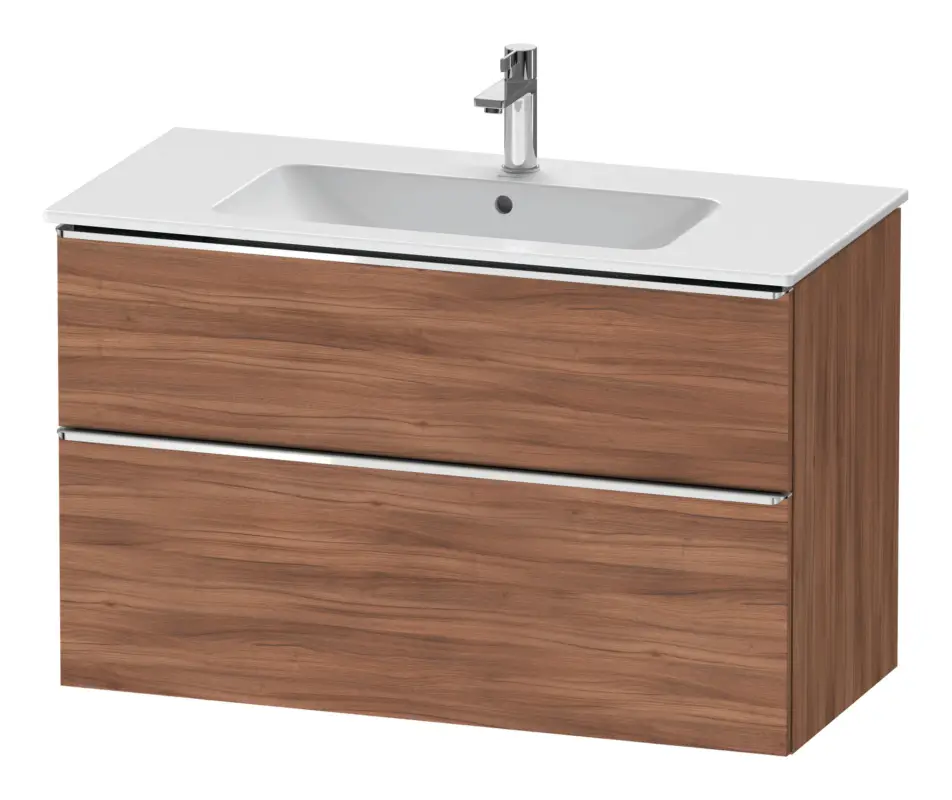 Duravit D-Neo Waschtischunterschrank mit 2 Auszügen Griff Chrom Hochglanz 1010 x 625 x 462 mm - Nussbaum Natur Matt Neu