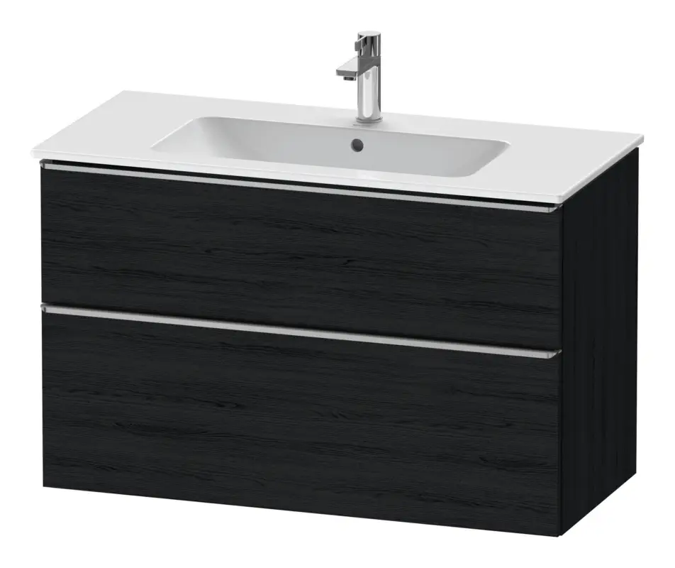 Duravit D-Neo Waschtischunterschrank mit 2 Auszügen Griff Edelstahl Gebürstet 1010 x 625 x 462 mm - Eiche Schwarz Matt Schneller Versand