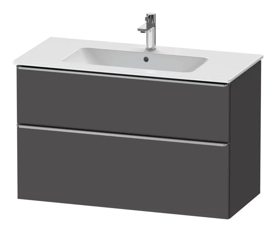 Duravit D-Neo Waschtischunterschrank mit 2 Auszügen Griff Edelstahl Gebürstet 1010 x 625 x 462 mm - Graphit Matt Jetzt Bestellen