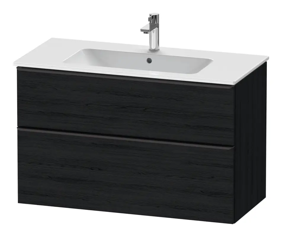 Top-Preis Duravit D-Neo Waschtischunterschrank mit 2 Auszügen Griff Diamantschwarz Matt 1010 x 625 x 462 mm - Eiche Schwarz Matt