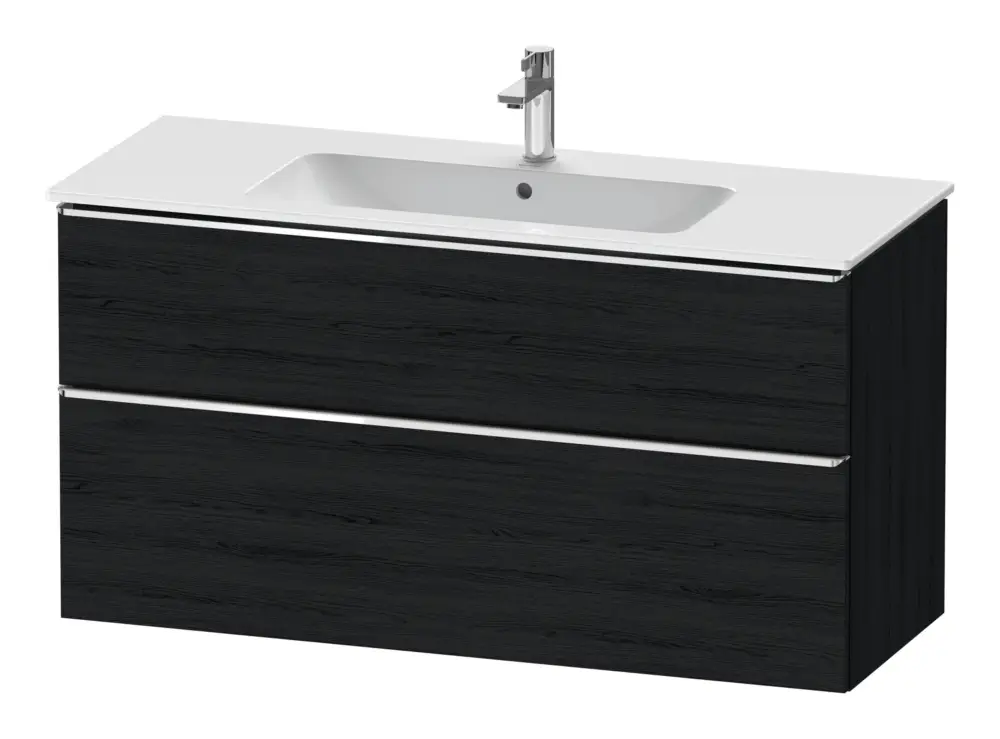 Zertifiziert Duravit D-Neo Waschtischunterschrank mit 2 Auszügen Griff Chrom Hochglanz 1210 x 625 x 462 mm - Eiche Schwarz Matt