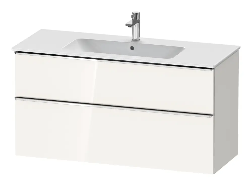 Letzte Chance Duravit D-Neo Waschtischunterschrank mit 2 Auszügen Griff Chrom Hochglanz 1210 x 625 x 462 mm - Weiß Hochglanz