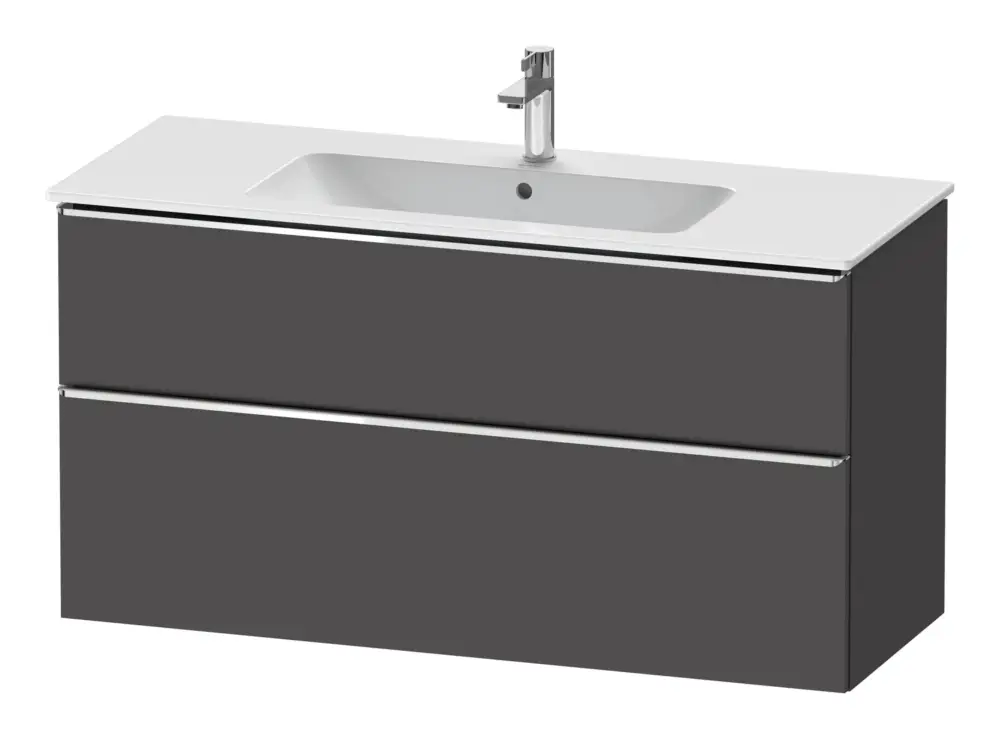 Duravit D-Neo Waschtischunterschrank mit 2 Auszügen Griff Chrom Hochglanz 1210 x 625 x 462 mm - Graphit Matt Preiswert