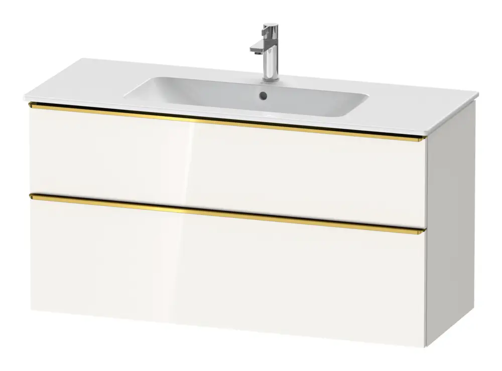 Begrenztes Angebot Duravit D-Neo Waschtischunterschrank mit 2 Auszügen Griff Gold Poliert 1210 x 625 x 462 mm - Weiß Hochglanz