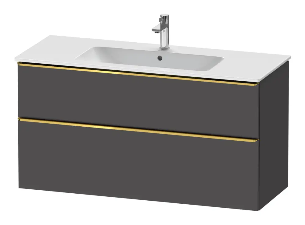 Duravit D-Neo Waschtischunterschrank mit 2 Auszügen Griff Gold Poliert 1210 x 625 x 462 mm - Graphit Matt Top-Preis