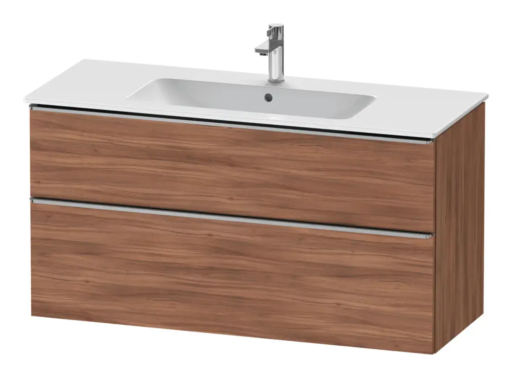 Duravit D-Neo Waschtischunterschrank mit 2 Auszügen Griff Edelstahl Gebürstet 1210 x 625 x 462 mm - Nussbaum Natur Matt Heißes Angebot
